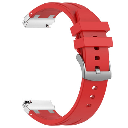 For Amazfit GTS 20mm Quick Release Silver Buckle Royal Silicone Watch Band(Red) by bashfashion
