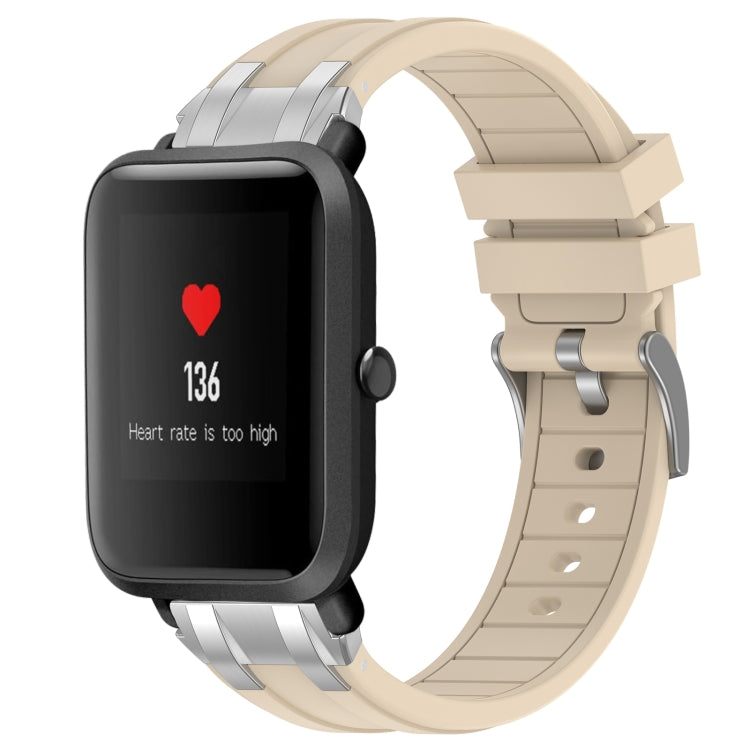 For Amazfit Bip 20mm Quick Release Silver Buckle Royal Silicone Watch Band(Starlight) by bashfashion