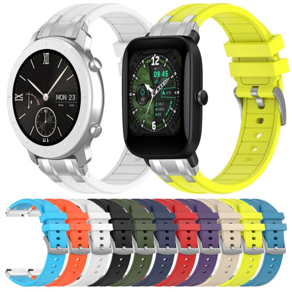 For Amazfit Active 20mm Quick Release Silver Buckle Royal Silicone Watch Band(Red) by bashfashion