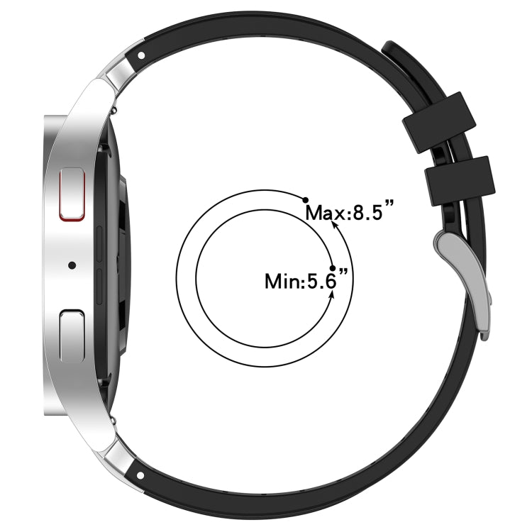 For Amazfit GTS 2 20mm Quick Release Silver Buckle Royal Silicone Watch Band(Black) by bashfashion