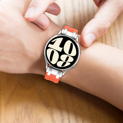 For Amazfit GTS4 Mini 20mm Quick Release Silver Buckle Royal Silicone Watch Band(Red) by bashfashion