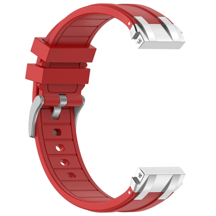 For Huawei Watch GT3 42mm 20mm Quick Release Silver Buckle Royal Silicone Watch Band(Red) by bashfashion