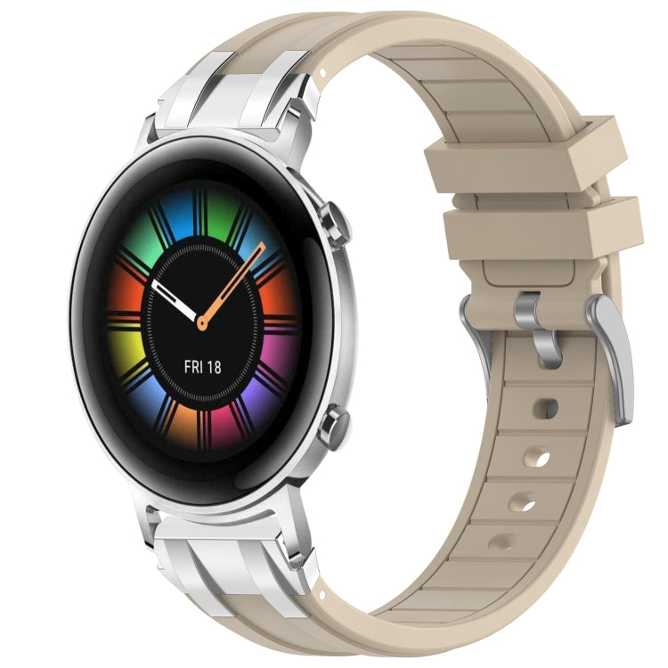 For Huawei Watch GT2 42mm 20mm Quick Release Silver Buckle Royal Silicone Watch Band(Starlight) by bashfashion