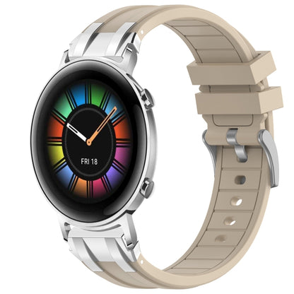 For Huawei Watch GT2 42mm 20mm Quick Release Silver Buckle Royal Silicone Watch Band(Starlight) by bashfashion