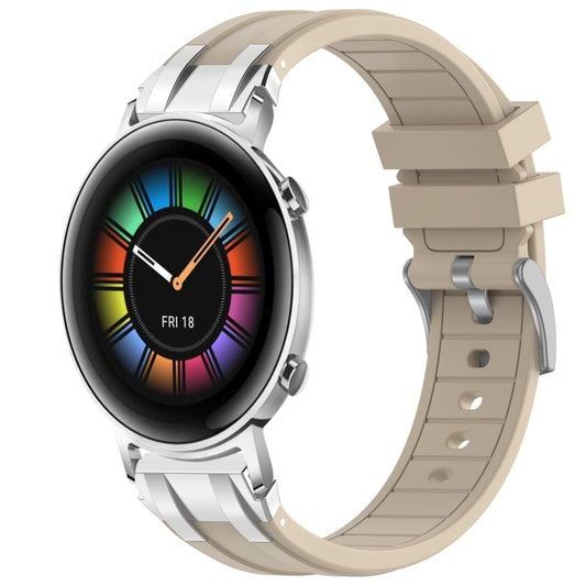 For Huawei Watch GT2 42mm 20mm Quick Release Silver Buckle Royal Silicone Watch Band(Starlight) by bashfashion