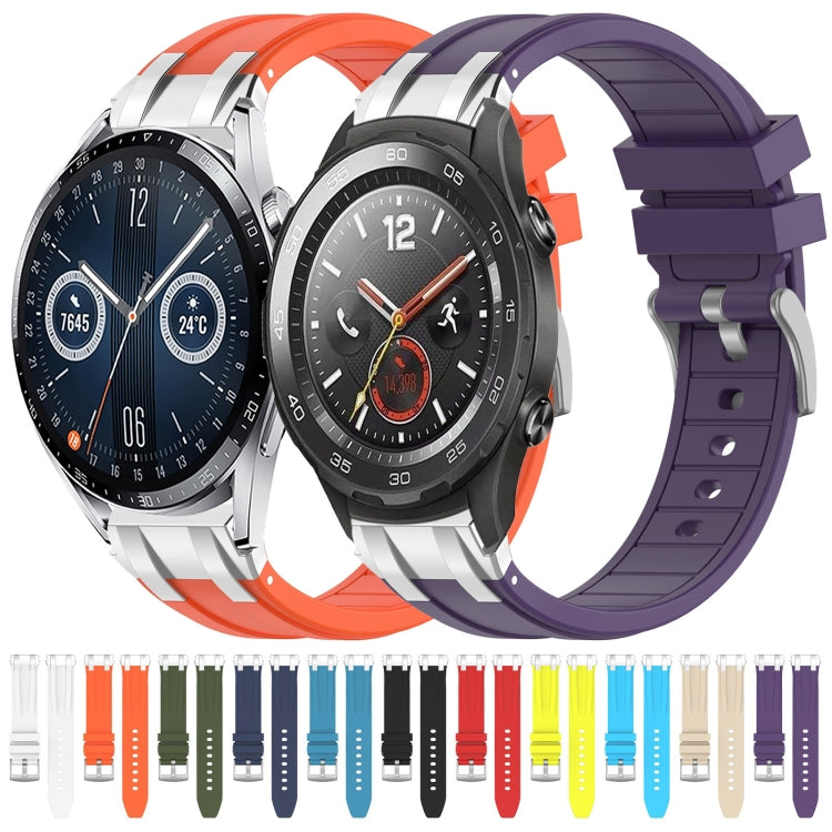 For Huawei Watch 2 20mm Quick Release Silver Buckle Royal Silicone Watch Band(Red) by bashfashion