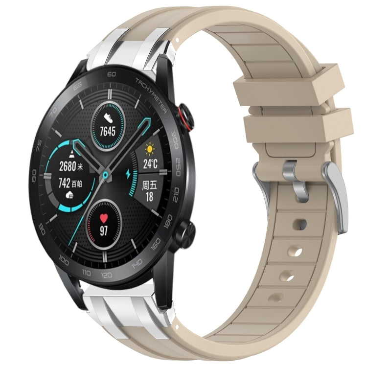 For Honor Magic Watch 2 42mm 20mm Quick Release Silver Buckle Royal Silicone Watch Band(Starlight) by bashfashion