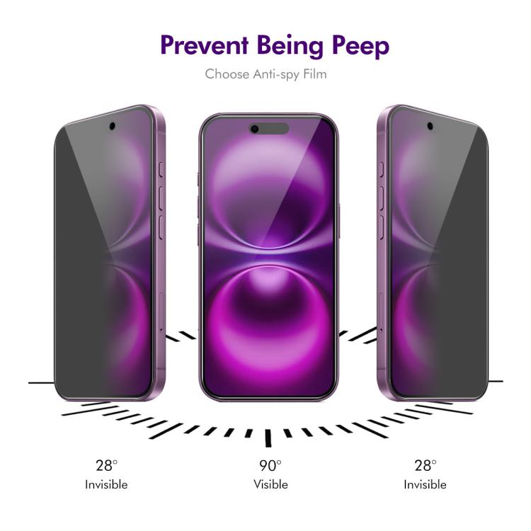 For iPhone Air 2pcs ENKAY Hat-Prince 28 Degree Anti-peeping Privacy Tempered Glass Film by ENKAY