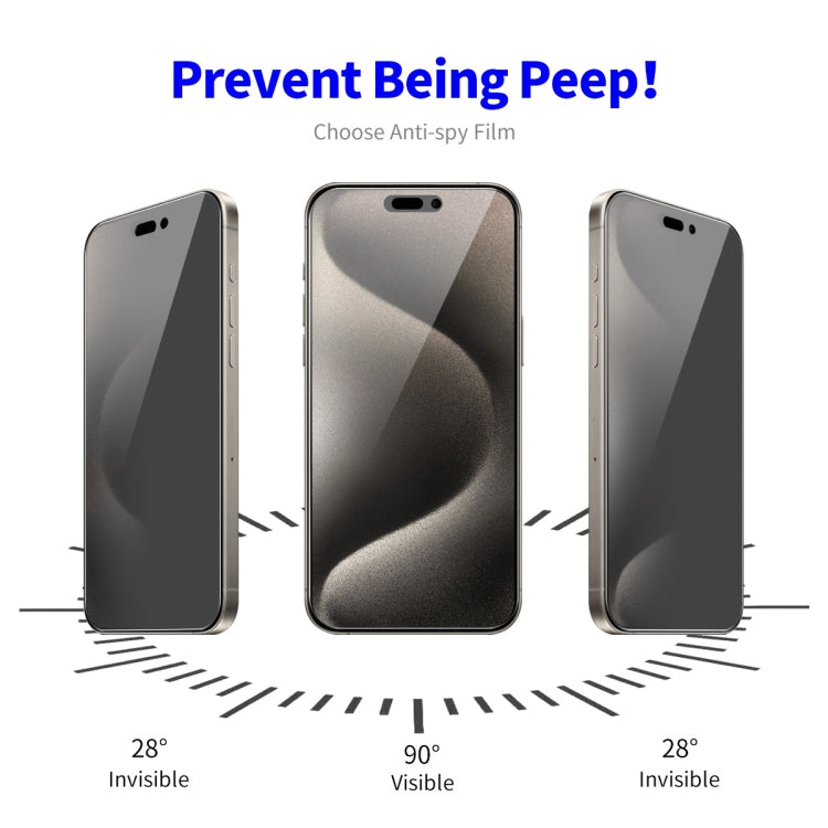 For iPhone 16 Pro 5pcs ENKAY Hat-Prince 28 Degree Anti-peeping Privacy Tempered Glass Film by ENKAY
