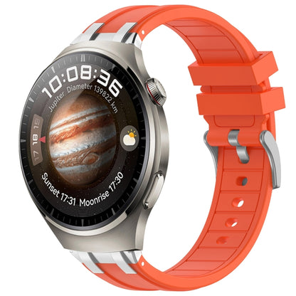 For Huawei Watch 4 22mm Quick Release Silver Buckle Royal Silicone Watch Band(Orange) by bashfashion