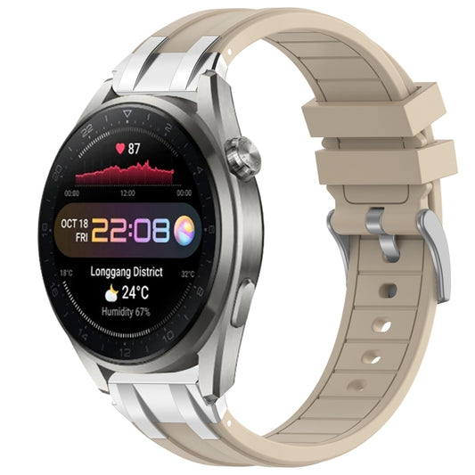 For Huawei Watch3 Pro New 22mm Quick Release Silver Buckle Royal Silicone Watch Band(Starlight) by bashfashion