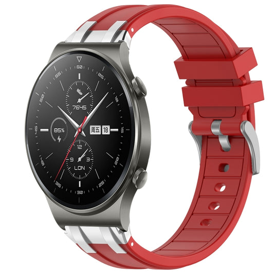 For Huawei Watch GT2 Pro 22mm Quick Release Silver Buckle Royal Silicone Watch Band(Red) by bashfashion