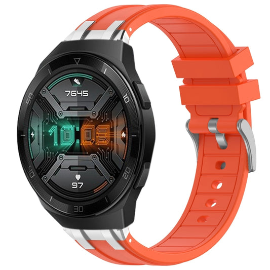 For Huawei Watch GT 2e 22mm Quick Release Silver Buckle Royal Silicone Watch Band(Orange) by bashfashion