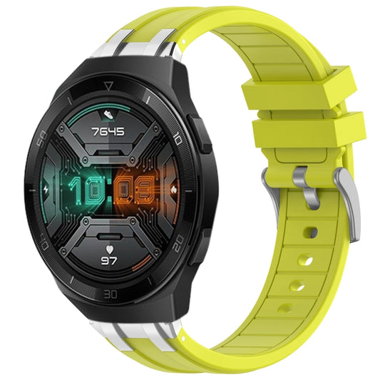 For Huawei Watch GT 2e 22mm Quick Release Silver Buckle Royal Silicone Watch Band(Vital Yellow) by bashfashion