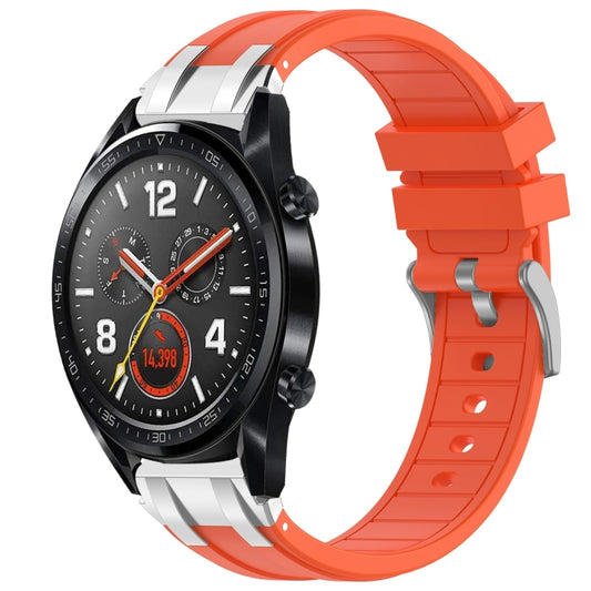 For Huawei Watch GT 22mm Quick Release Silver Buckle Royal Silicone Watch Band(Orange) by bashfashion