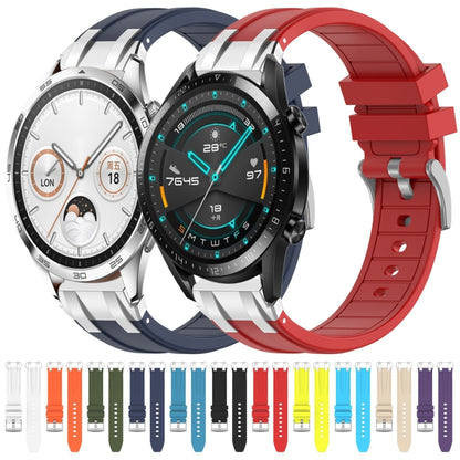 For Huawei Watch 4 22mm Quick Release Silver Buckle Royal Silicone Watch Band(Sky Blue) by bashfashion