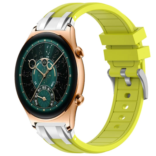 For Honor Watch GS 4 22mm Quick Release Silver Buckle Royal Silicone Watch Band(Vital Yellow) by bashfashion
