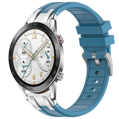 For Honor Watch GS 3i 22mm Quick Release Silver Buckle Royal Silicone Watch Band(Sea Blue) by bashfashion