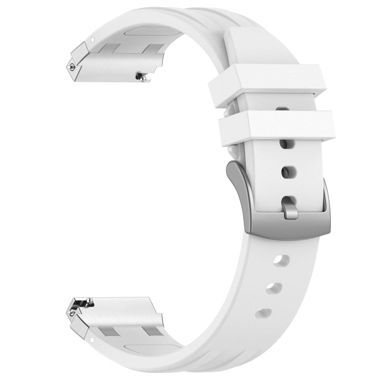 For Honor Watch GS 3 22mm Quick Release Silver Buckle Royal Silicone Watch Band(White) by bashfashion