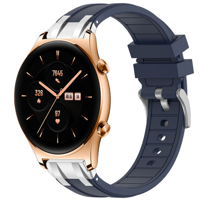 For Honor Watch GS 3 22mm Quick Release Silver Buckle Royal Silicone Watch Band(Navy Blue) by bashfashion