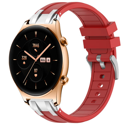 For Honor Watch GS 3 22mm Quick Release Silver Buckle Royal Silicone Watch Band(Red) by bashfashion