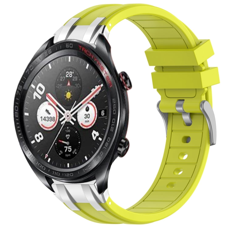 For Honor Watch Dream 22mm Quick Release Silver Buckle Royal Silicone Watch Band(Vital Yellow) by bashfashion