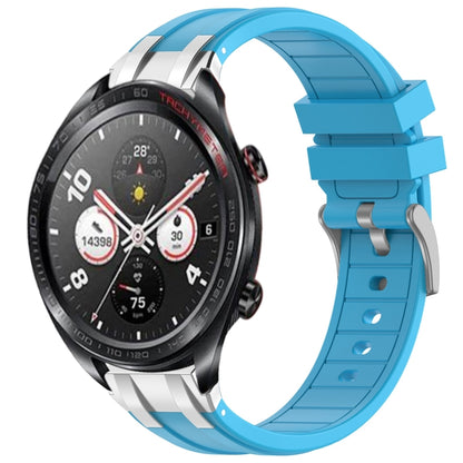 For Honor Watch Dream 22mm Quick Release Silver Buckle Royal Silicone Watch Band(Sky Blue) by bashfashion