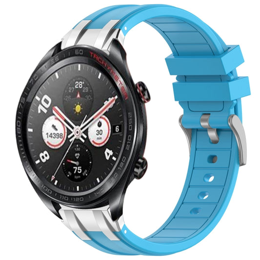 For Honor Watch Dream 22mm Quick Release Silver Buckle Royal Silicone Watch Band(Sky Blue) by bashfashion