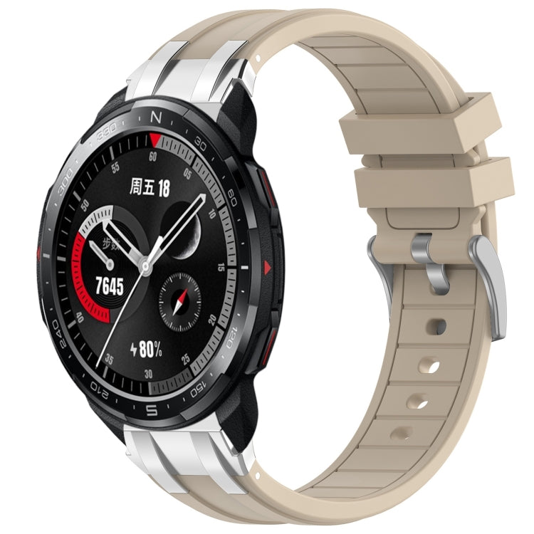 For Honor Watch GS Pro 22mm Quick Release Silver Buckle Royal Silicone Watch Band(Starlight) by bashfashion