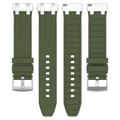 For Honor Magic Watch 22mm Quick Release Silver Buckle Royal Silicone Watch Band(Olive Green) by bashfashion