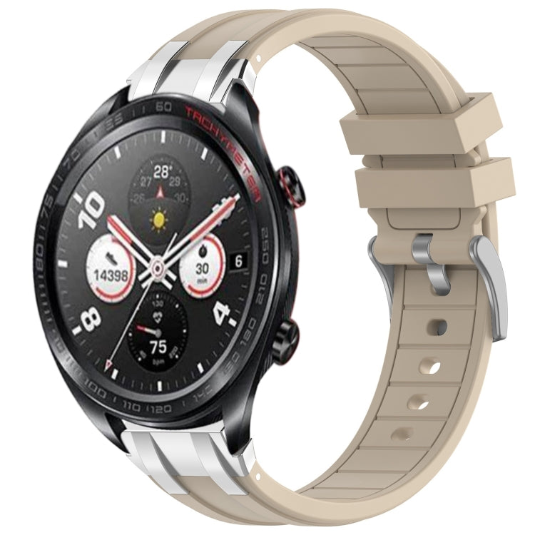 For Honor Magic Watch 22mm Quick Release Silver Buckle Royal Silicone Watch Band(Starlight) by bashfashion