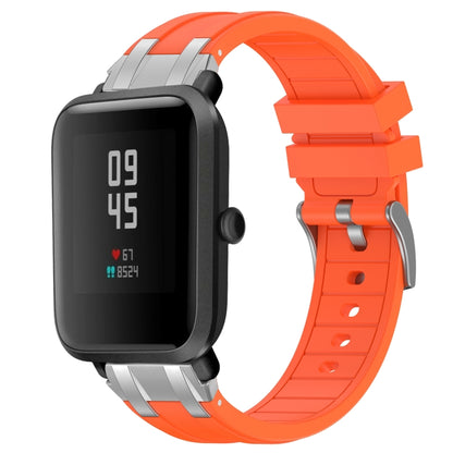 For Amazfit Watch Bip 5 22mm Quick Release Silver Buckle Royal Silicone Watch Band(Orange) by bashfashion