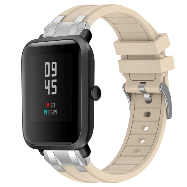 For Amazfit Watch Bip 5 22mm Quick Release Silver Buckle Royal Silicone Watch Band(Starlight) by bashfashion