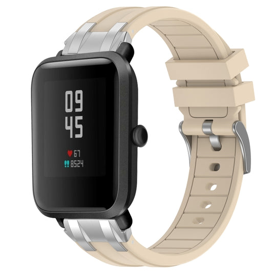 For Amazfit Watch Bip 5 22mm Quick Release Silver Buckle Royal Silicone Watch Band(Starlight) by bashfashion