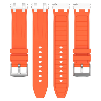 For Amazfit Watch GTR 4 22mm Quick Release Silver Buckle Royal Silicone Watch Band(Orange) by bashfashion