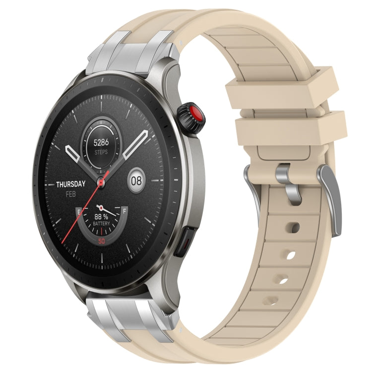 For Amazfit Watch GTR 4 22mm Quick Release Silver Buckle Royal Silicone Watch Band(Starlight) by bashfashion