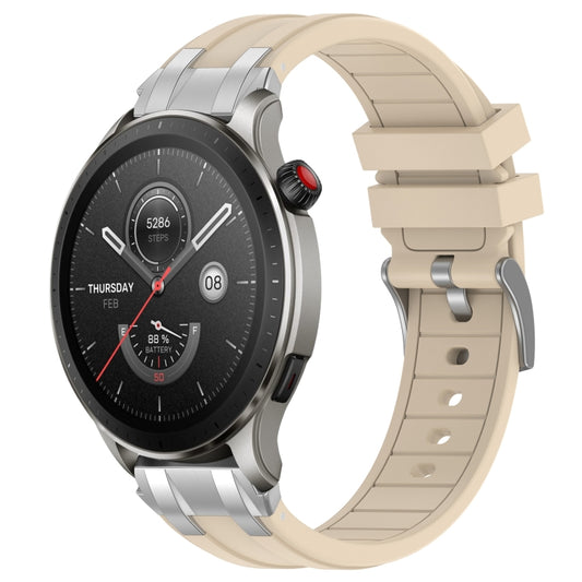 For Amazfit Watch GTR 4 22mm Quick Release Silver Buckle Royal Silicone Watch Band(Starlight) by bashfashion