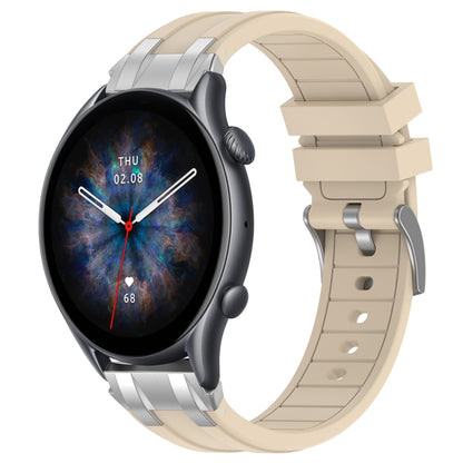 For Amazfit Watch GTR 3 pro 22mm Quick Release Silver Buckle Royal Silicone Watch Band(Starlight) by bashfashion