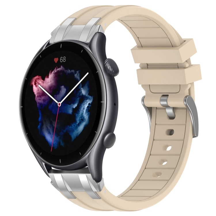 For Amazfit Watch GTR 3 22mm Quick Release Silver Buckle Royal Silicone Watch Band(Starlight) by bashfashion