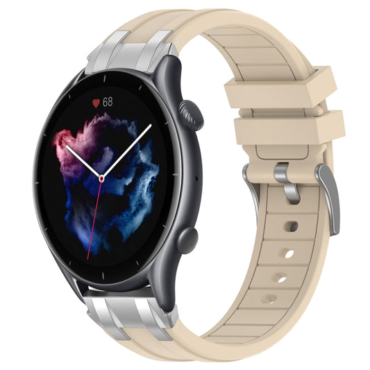 For Amazfit Watch GTR 3 22mm Quick Release Silver Buckle Royal Silicone Watch Band(Starlight) by bashfashion