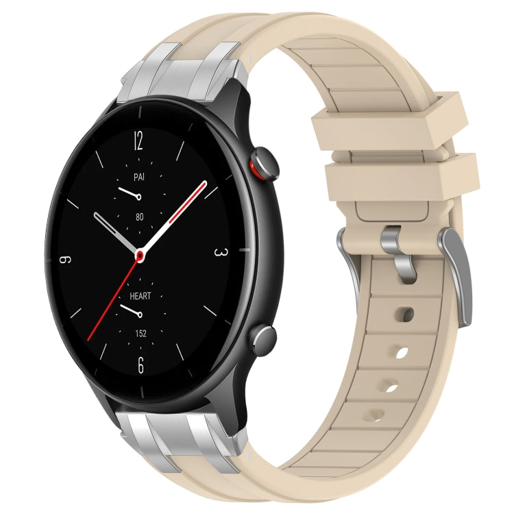 For Amazfit Watch GTR 2e 22mm Quick Release Silver Buckle Royal Silicone Watch Band(Starlight) by bashfashion