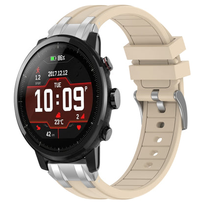 For Amazfit Sport Watch 3 22mm Quick Release Silver Buckle Royal Silicone Watch Band(Starlight) by bashfashion