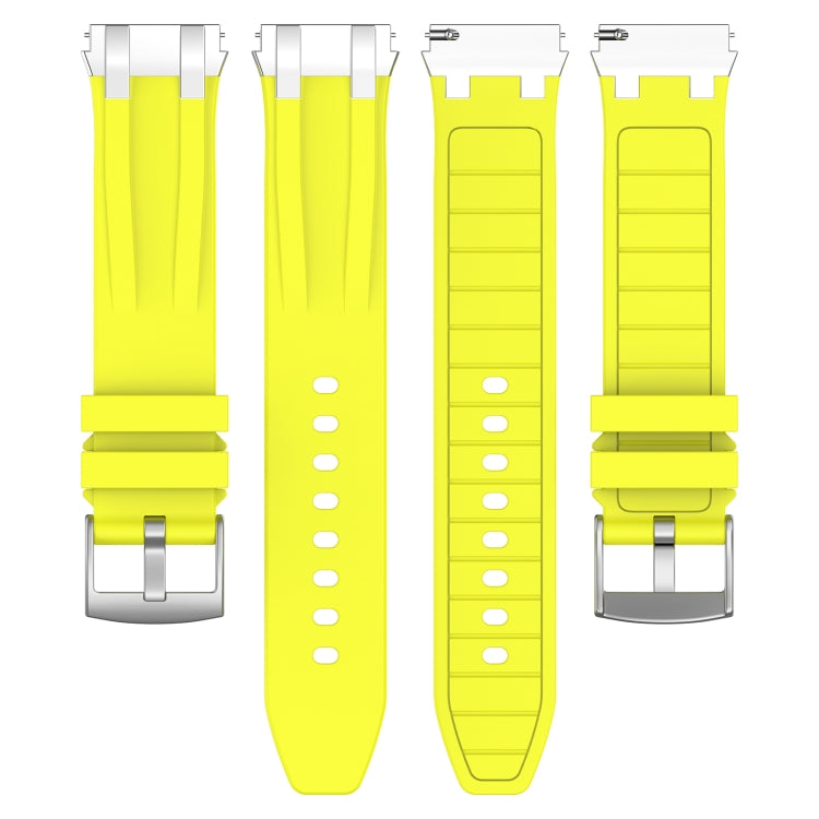 For Amazfit Watch GTR 2 22mm Quick Release Silver Buckle Royal Silicone Watch Band(Vital Yellow) by bashfashion