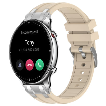 For Amazfit Watch GTR 2 22mm Quick Release Silver Buckle Royal Silicone Watch Band(Starlight) by bashfashion