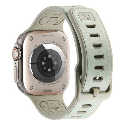 For Apple Watch Ultra 49mm Leather Skin Silicone Watch Band(Green) by bashfashion