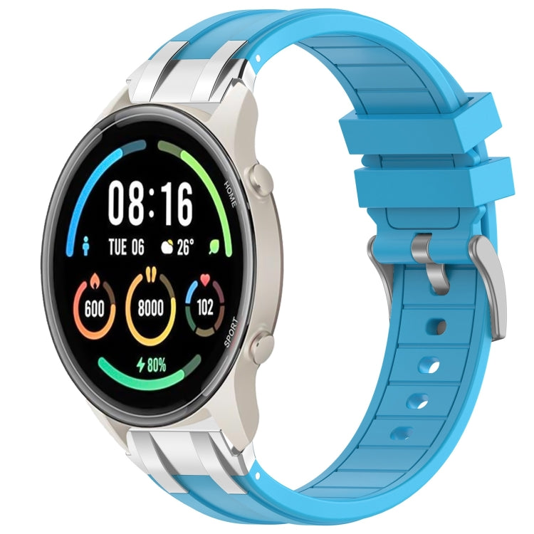 For Xiaomi Watch Sport 22mm Quick Release Silver Buckle Royal Silicone Watch Band(Sky Blue) by bashfashion