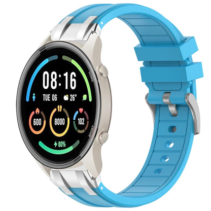 For Xiaomi Watch Sport 22mm Quick Release Silver Buckle Royal Silicone Watch Band(Sky Blue) by bashfashion