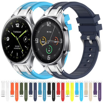 For Xiaomi Watch Sport 22mm Quick Release Silver Buckle Royal Silicone Watch Band(Sea Blue) by bashfashion