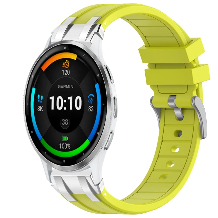 For Garmin Venu 3 22mm Quick Release Silver Buckle Royal Silicone Watch Band(Vital Yellow) by bashfashion