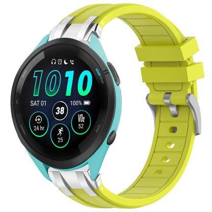 For Garmin Forerunner 265 22mm Quick Release Silver Buckle Royal Silicone Watch Band(Vital Yellow) by bashfashion